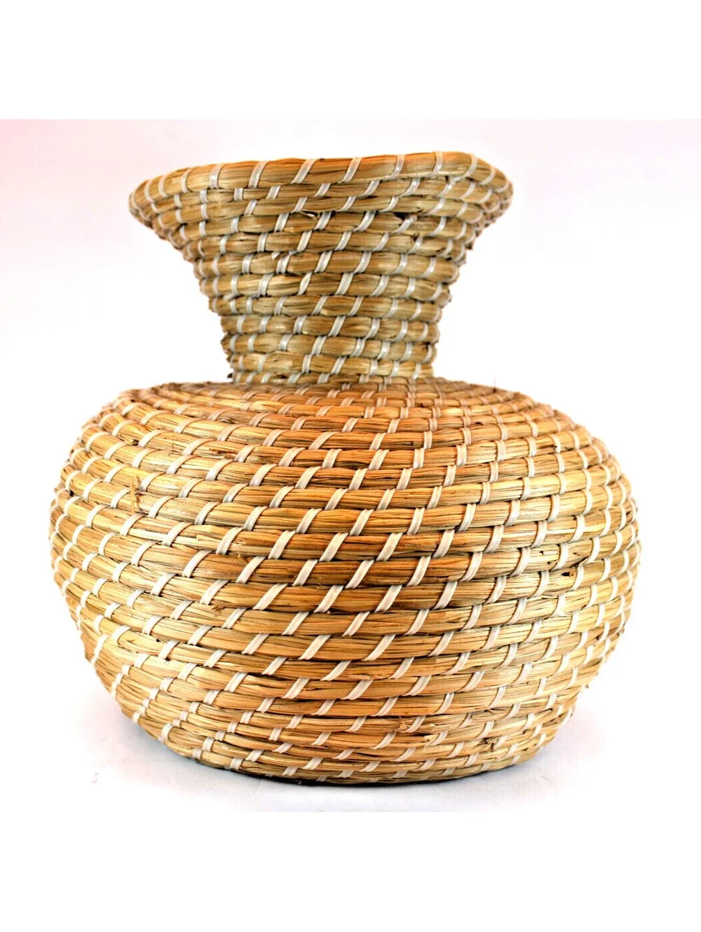 VTG Pine Needle Wrapped Handmade Storage Basket 10